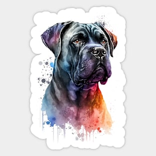 Colorful Cane Corso Watercolor Art Sticker